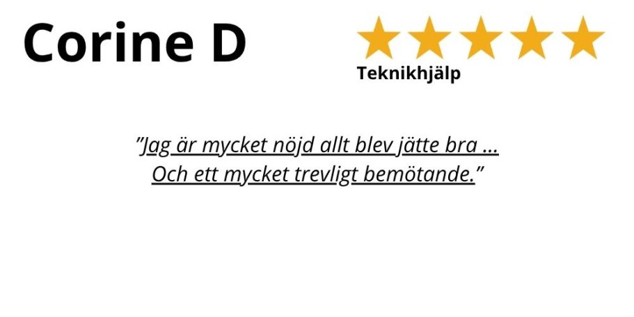 Kundrecension om snabb och professionell service från HemFix SmartTV , Teknikhjälp Google, Casta Tekniksupport Hemmafixare, Linköping