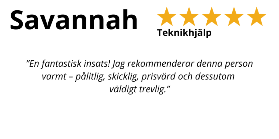 Kundrecension om snabb och professionell service från HemFix