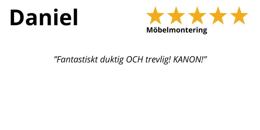 Kundrecension om snabb och professionell service från HemFix Möbelmontering vidaXL Linköping Hemma fix Hemfix Hemmafixare Fixarservice Fixa