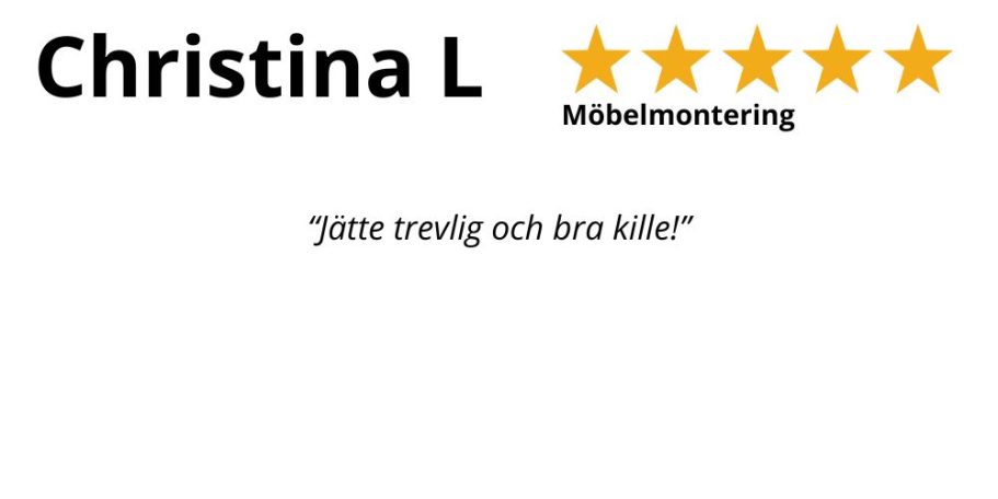 Kundrecension om snabb och professionell service från HemFix Möbelmontering vidaXL Linköping Hemma fix Hemfix Hemmafixare