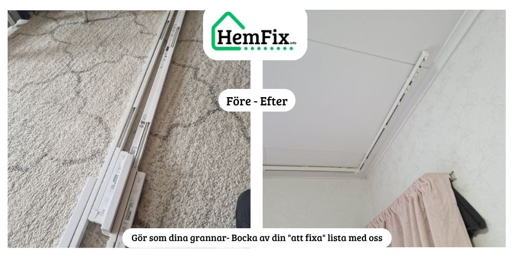 HemFix Linköping - Montering / Handyman Möbelmontering Teknikhjälp småfix IKEA Gardiner Gardinstång Fixarservice Hemmafixare Fixartjänst