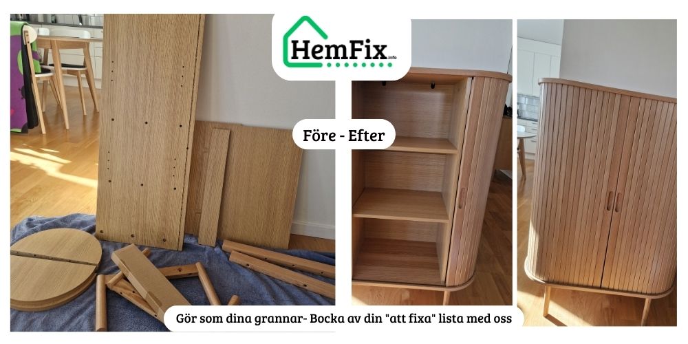 HemFix Linköping - Montering / Handyman Möbelmontering Teknikhjälp småfix Vardagsrsrum byrå Jysk Fixarservice Hemmafixare Fixartjänst