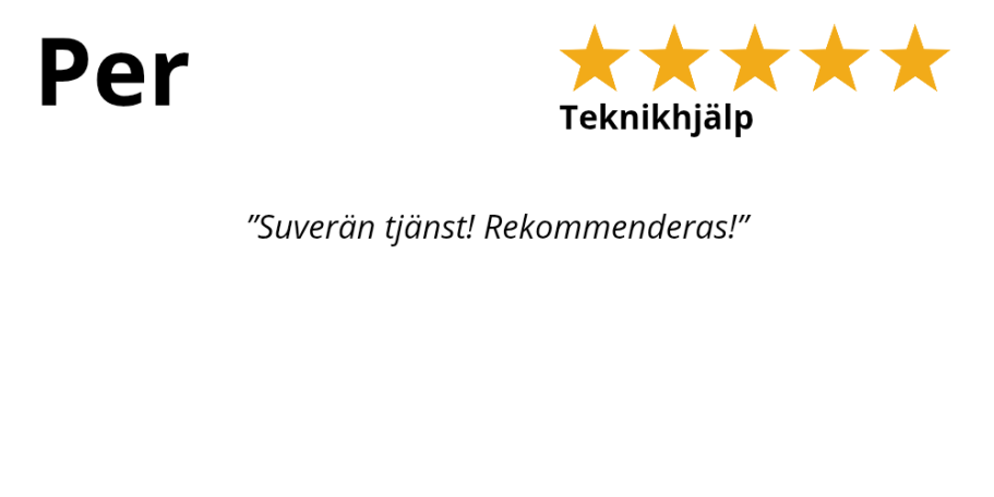 Kundrecension om snabb och professionell service från HemFix