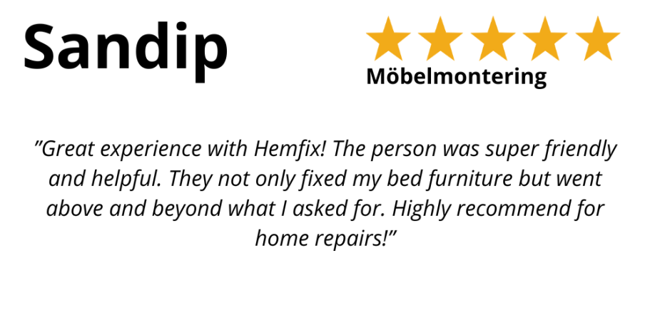 Kundomdöme om smidig möbelmontering av HemFix