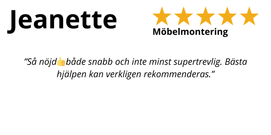 Nöjd kund rekommenderar HemFix för hemservice i Linköping