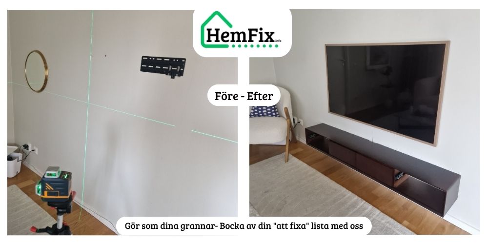 HemFix Linköping - Montering / Handyman Möbelmontering Teknikhjälp småfix VäggTV TVbänk Fixarservice Hemmafixare Fixartjänst