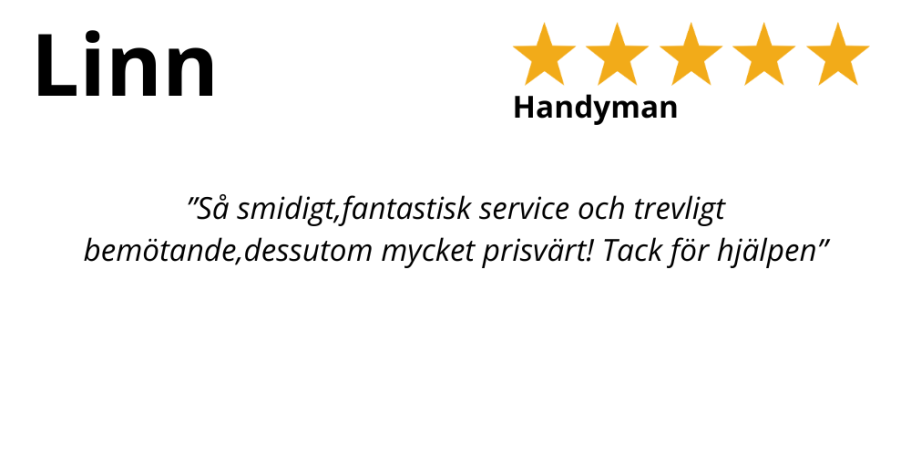 emstjärnigt betyg för HemFix – trygg hjälp i hemmet
